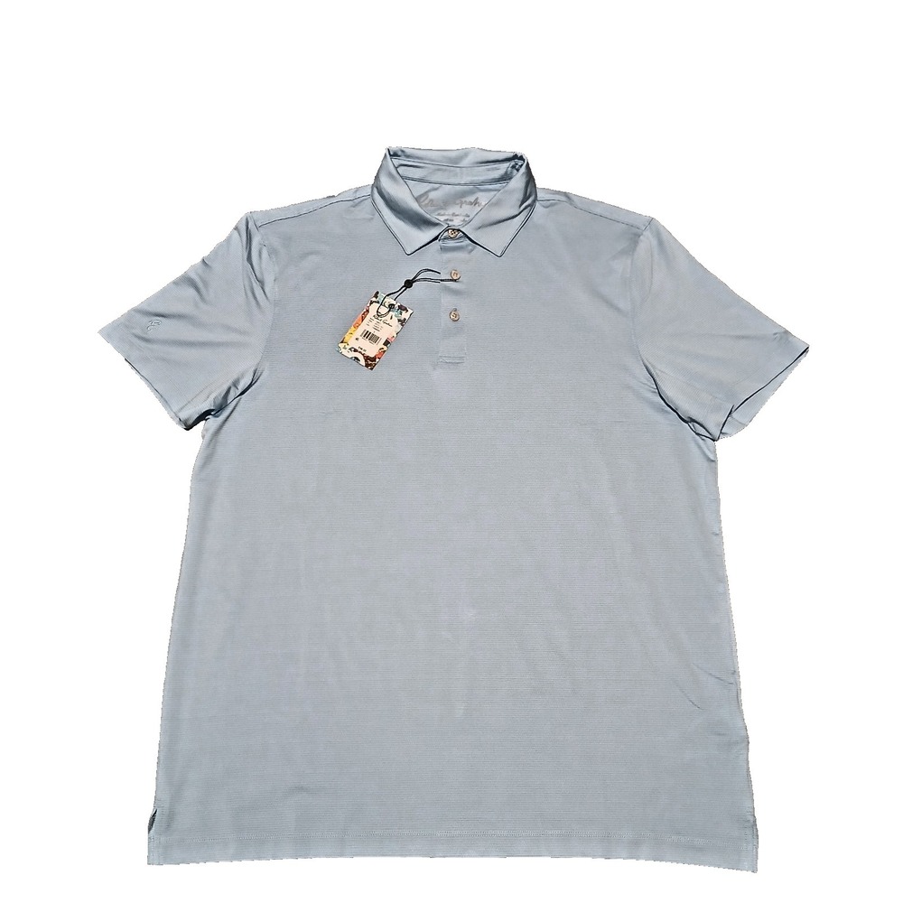 Robert Graham Polo Shirt Mens L Blue Canto Classic Fit NEW Performance‎ Golf